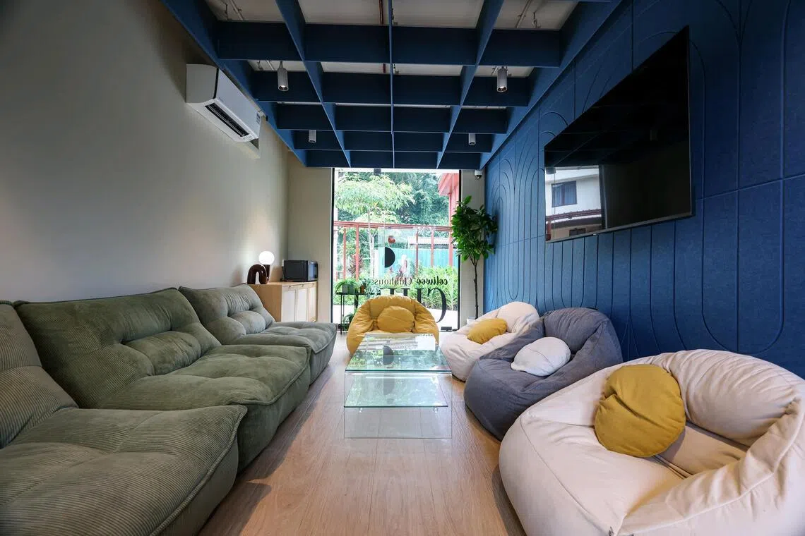 The lounge at Coliwoo Bukit Timah Fire Station.