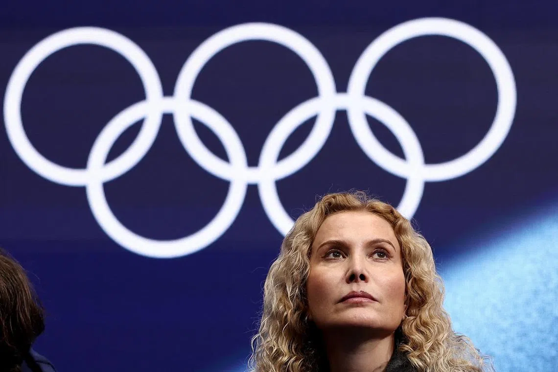 Milano Cortina 2026 Olympics - Figure Skating - Men Single Skating - Short Program - Milano Ice Skating Arena, Milan, Italy - February 10, 2026. Coach of Nika Egadze, Eteri Tutberidze during the the men's short program REUTERS/Amanda Perobelli