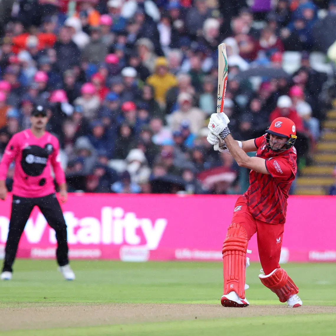 Cricket - Vitality Blast - Semi Final - Lancashire v Somerset - Edgbaston Cricket Ground, Birmingham, Britain - September 13, 2025 Lancashire's James Anderson in action Action Images via Reuters/Craig Brough