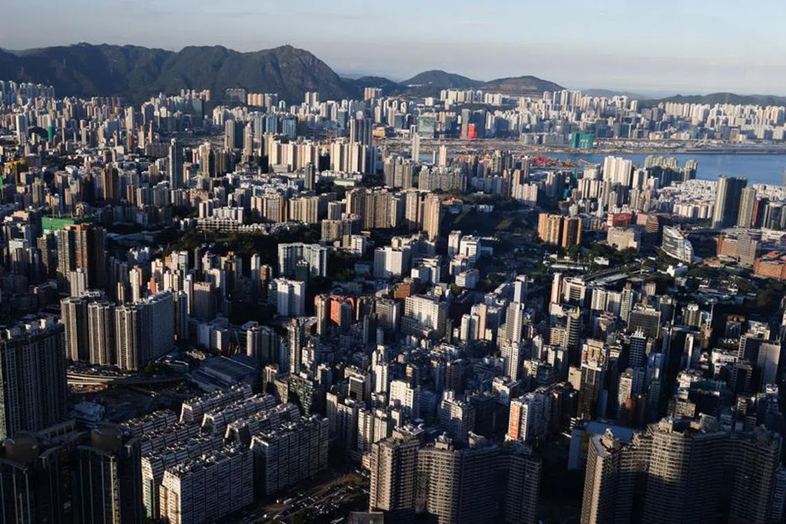 FILE PHOTO: A general view of skyline buildings, in Hong Kong, China July 13, 2021. REUTERS/Tyrone Siu/File Photo