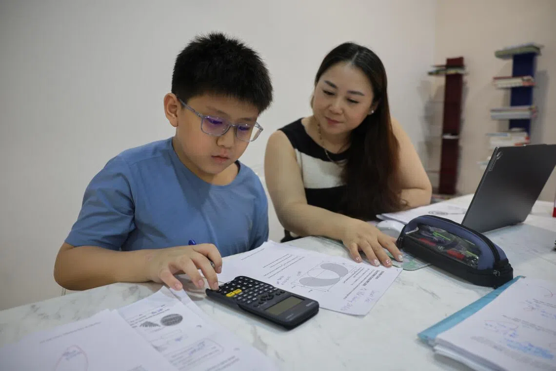 Lucas Yee, 12, tends to be careless in mathematics, says his mother, Jessy Liu, 45. 