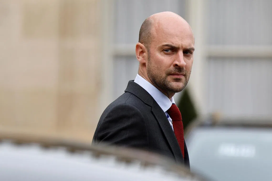 FILE PHOTO: French Minister for Europe and Foreign Affairs Jean-Noel Barrot leaves following the weekly cabinet meeting at Elysee Palace in Paris, France, April 16, 2025. REUTERS/Stephanie Lecocq