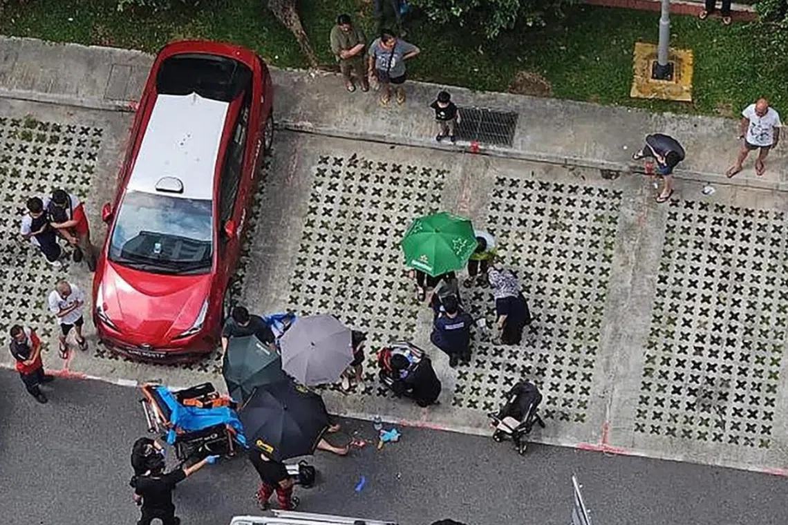 The accident occurred on March 13, 2023, at the carpark of Block 326 Woodlands Street 32 and his daughter died that same day.
