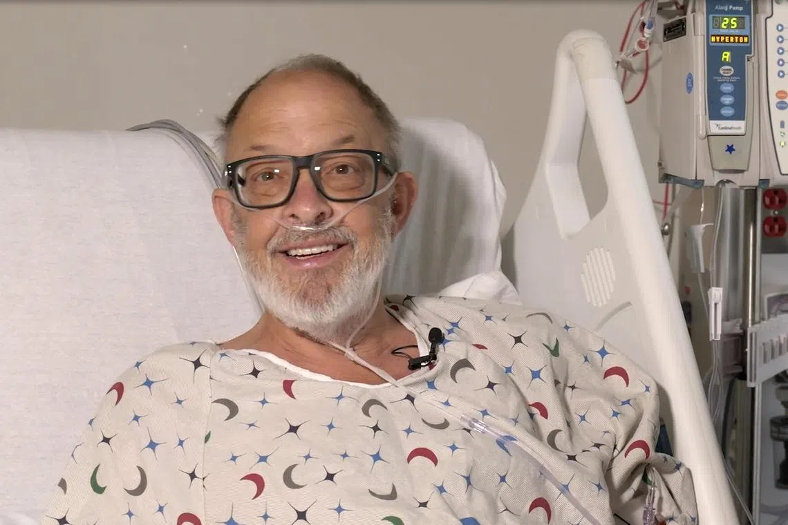 Mr Lawrence Faucette was the second patient at the medical centre to have had an ailing heart replaced with one from a pig that had been genetically modified.