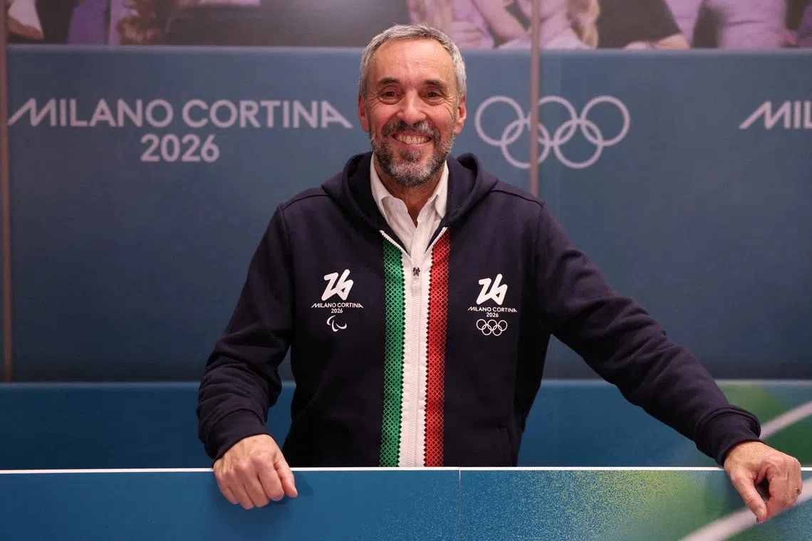 2026 Winter Olympics - Milan and Cortina d'Ampezzo unveil the 'Look of the Games' - Milan, Italy - November 7, 2024 Milano Cortina foundation CEO, Andrea Varnier is seen during the presentation REUTERS/Claudia Greco