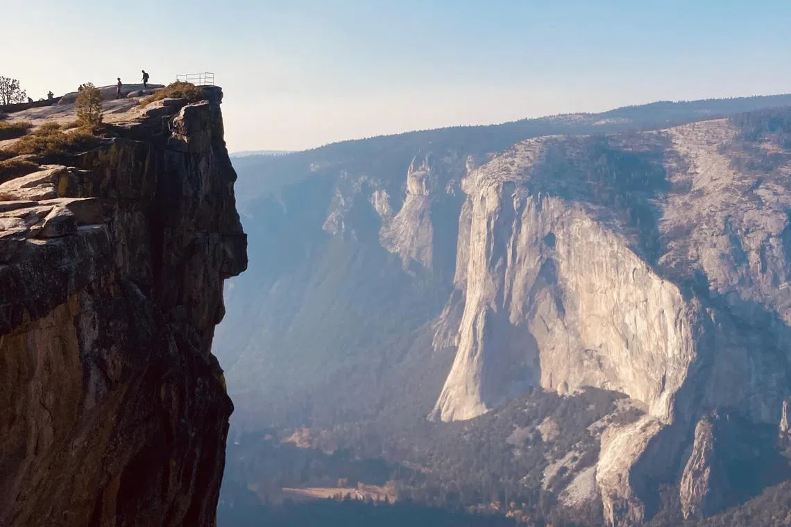 Taft Point hike in California’s Yosemite National Park, United States. Domestic tourism helped sustain the US travel industry during Covid-19, which saw a surge in Americans exploring their own country.