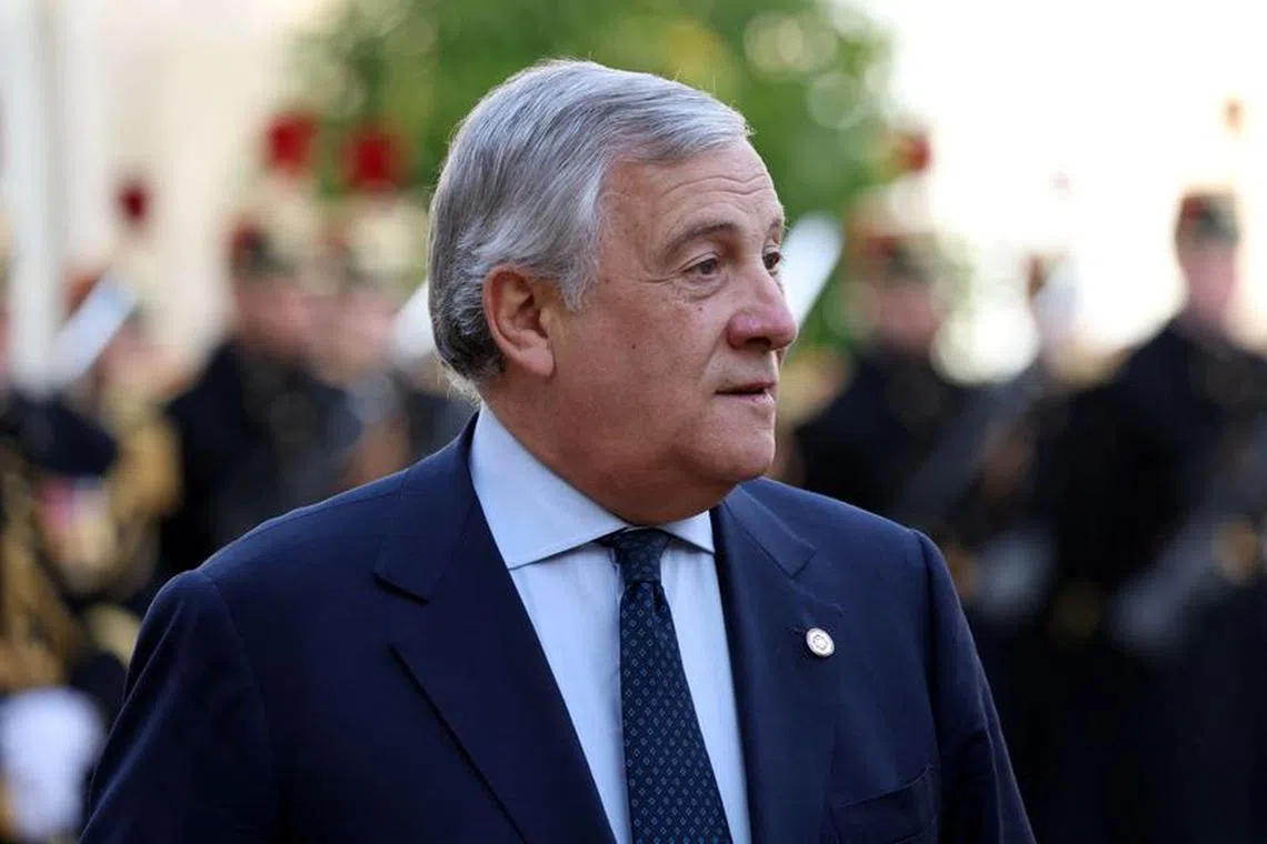 Italy's Foreign Minister Antonio Tajani arrives to attend an international humanitarian conference for the people of Gaza at the Elysee Palace in Paris, France, November 9, 2023. REUTERS/Claudia Greco/File Photo