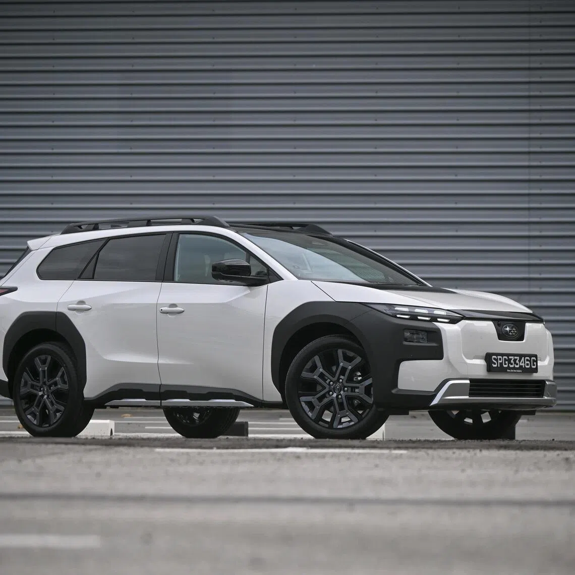 Interior and exterior of the Subaru e-Outback, on Apr 17, 2026.