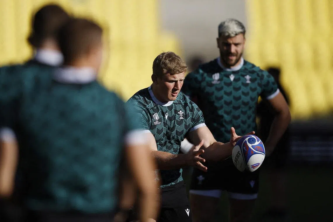 FILE PHOTO: Rugby Union - Rugby World Cup 2023 - Wales Training - The Stade de la Beaujoire, Nantes, France - October 6, 2023 Wales' Dewi Lake during training REUTERS/Stephane Mahe/File Photo
