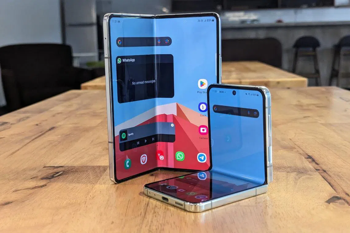 The Samsung Galaxy Z Fold5 and Flip5. 