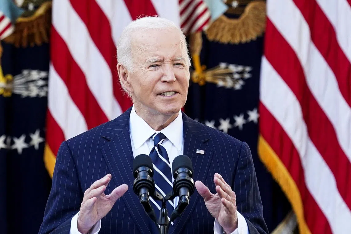 FILE PHOTO: U.S. President Joe Biden delivers remarks on the 2024 election results and the upcoming presidential transition of power, in the Rose Garden of the White House in Washington, U.S., November 7, 2024.  REUTERS/Kevin Lamarque/File Photo