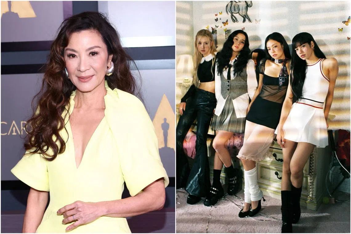 Michelle Yeoh (left) and Blackpink.