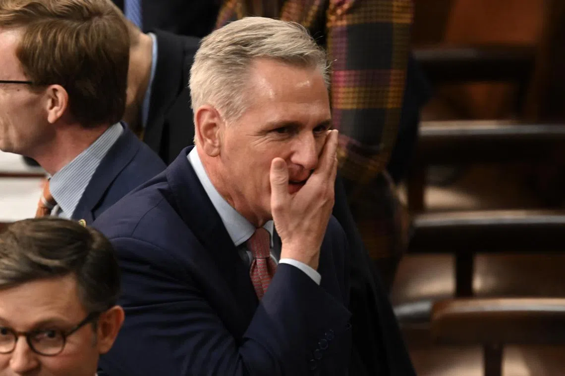 Hardline conservatives from his own party rebelled against Mr McCarthy, leaving the new Republican House majority in turmoil.