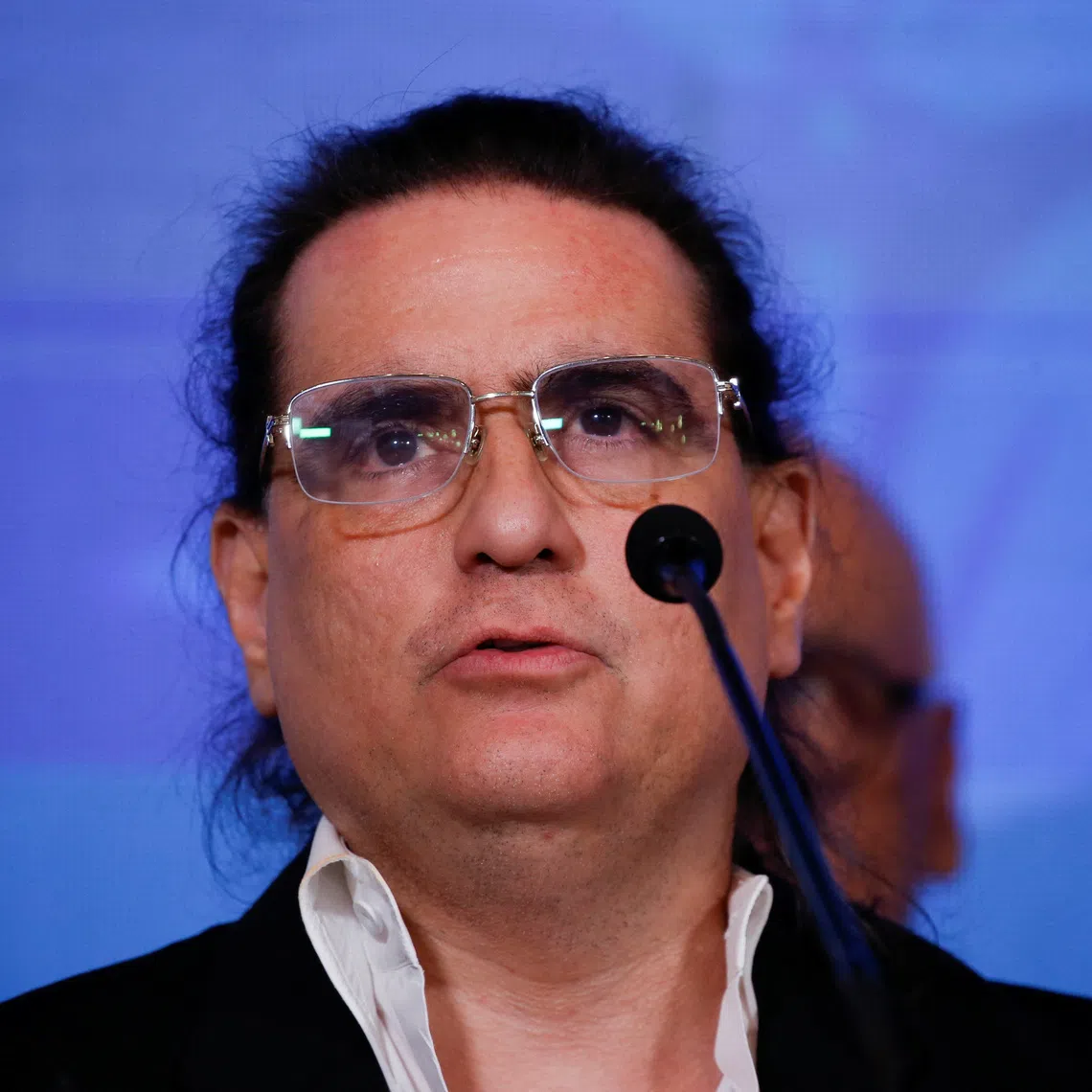 Colombian businessman Alex Saab attends a news conference with Venezuela's National Assembly President Jorge Rodriguez (not pictured), in Caracas, Venezuela December 21, 2023. REUTERS/Leonardo Fernandez Viloria