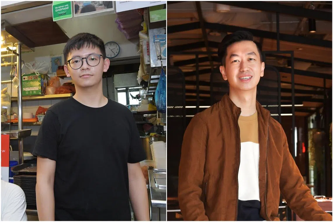 Chicken rice hawker Lim Wei Keat (left) and Tribe co-founder Ng Yi Ming.