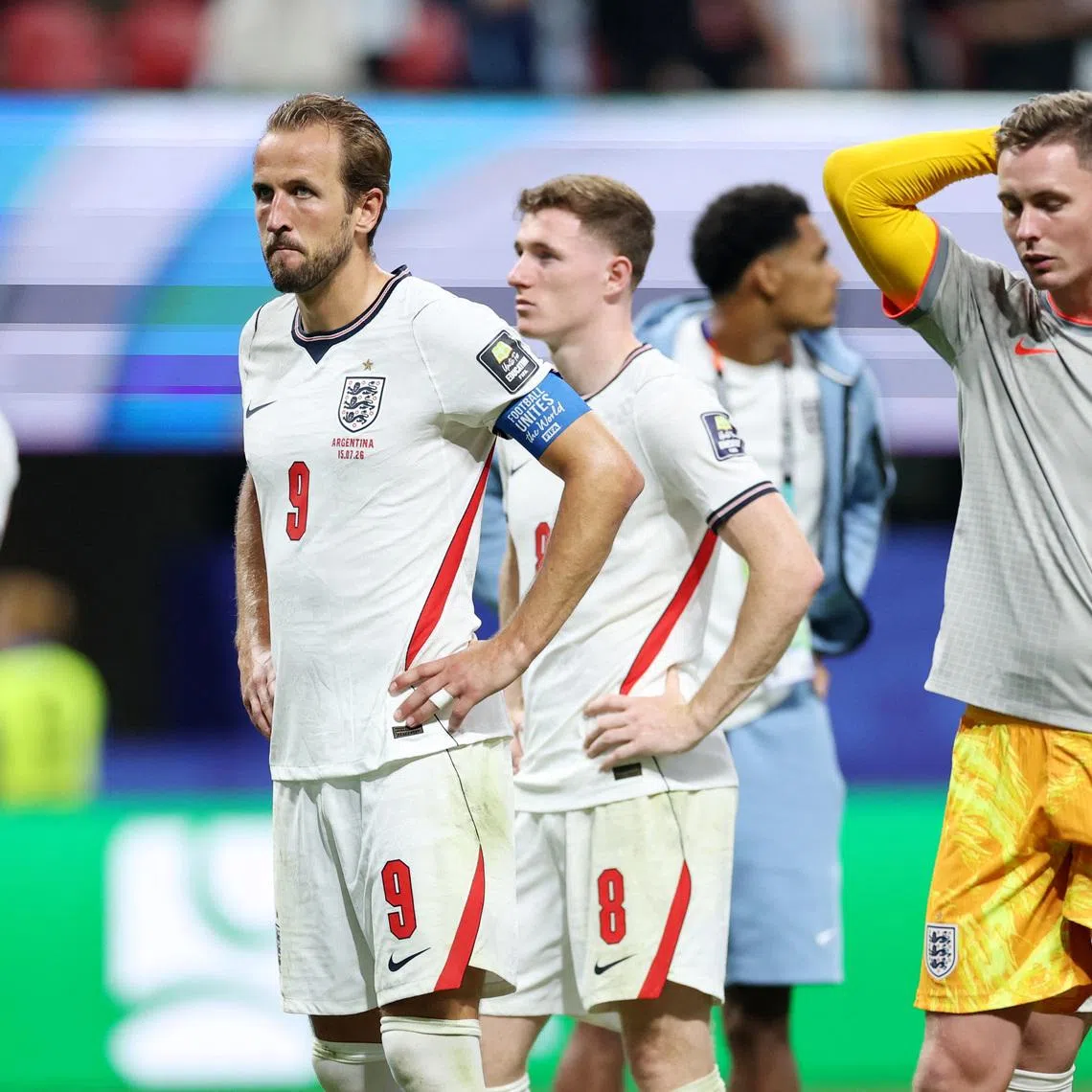 Soccer Football - FIFA World Cup 2026 - Semi Final - England v Argentina - Atlanta Stadium, Atlanta, Georgia, U.S. - July 15, 2026 England's Harry Kane looks dejected after the match as England are eliminated from the World Cup REUTERS/Paul Childs