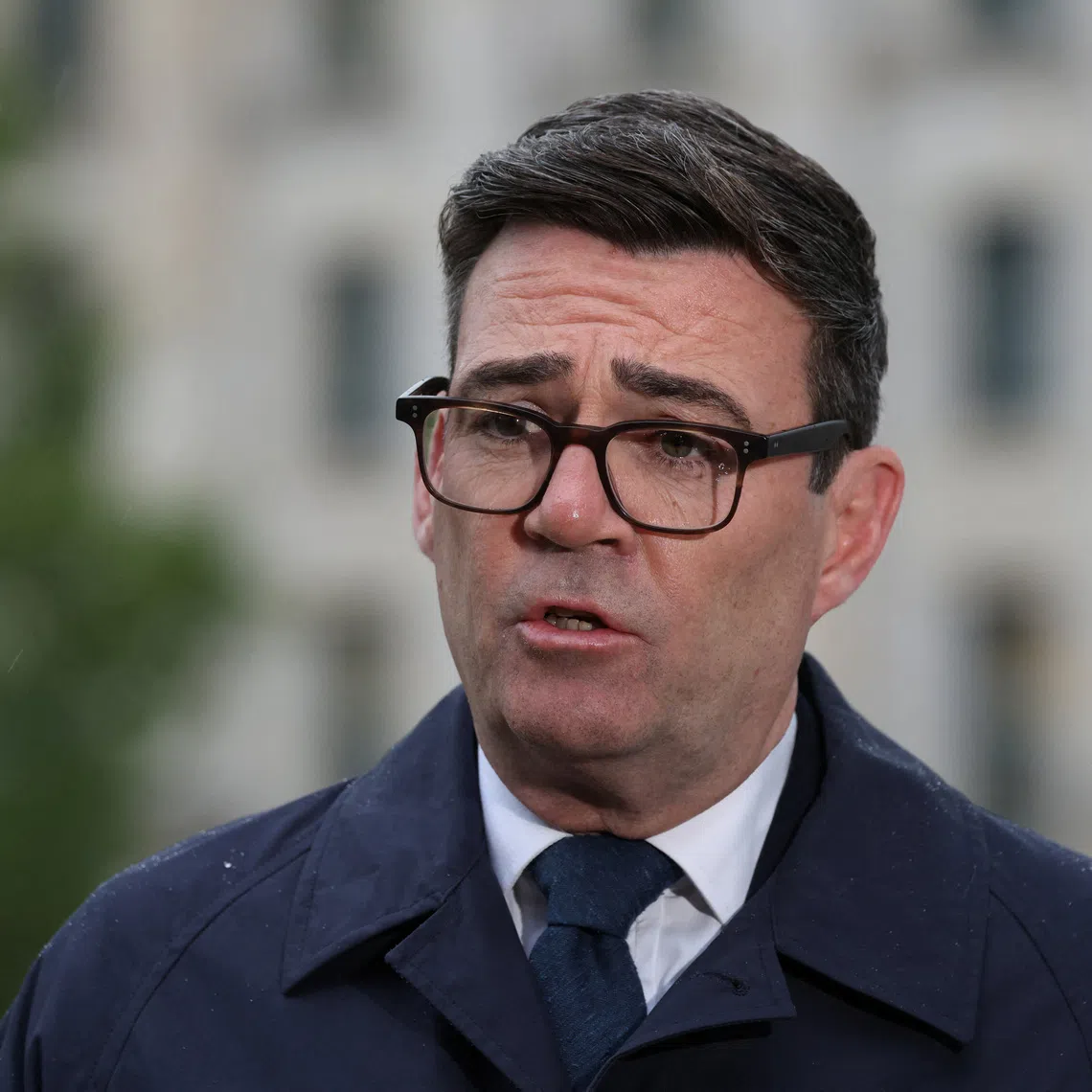 British Prime Minister Andy Burnham gives an interview after his meeting with German Chancellor Friedrich Merz, in Berlin, Germany on Oct 8.