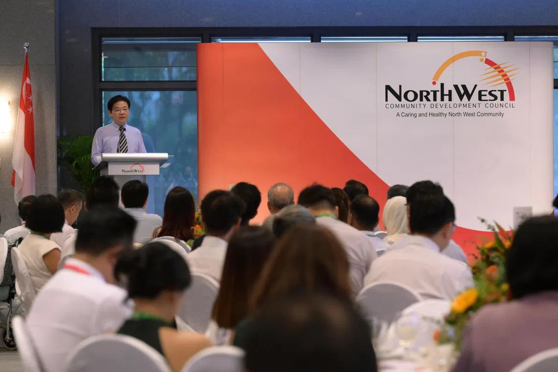 smcdc14/ST20230916_202367620076/Ng Sor Luan/Mr Lawrence Wong, Deputy Prime Minister and Minster for Finance North West Community Development Council (CDC) at the North West Council Appointment Ceremony and Appreciation Lunch on 16 September 2023.