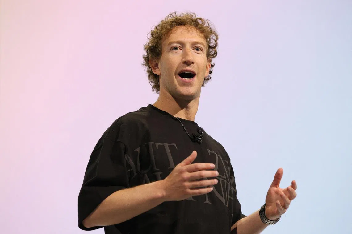Meta CEO Mark Zuckerberg makes a keynote speech at the Meta Connect annual event at the company's headquarters in Menlo Park, California, on Sept 25.