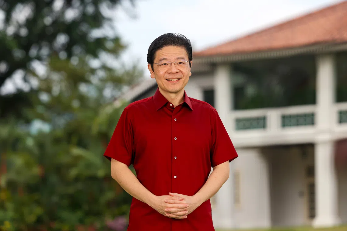 Prime Minister Lawrence Wong delivering his first National Day message on Aug 8, 2024.