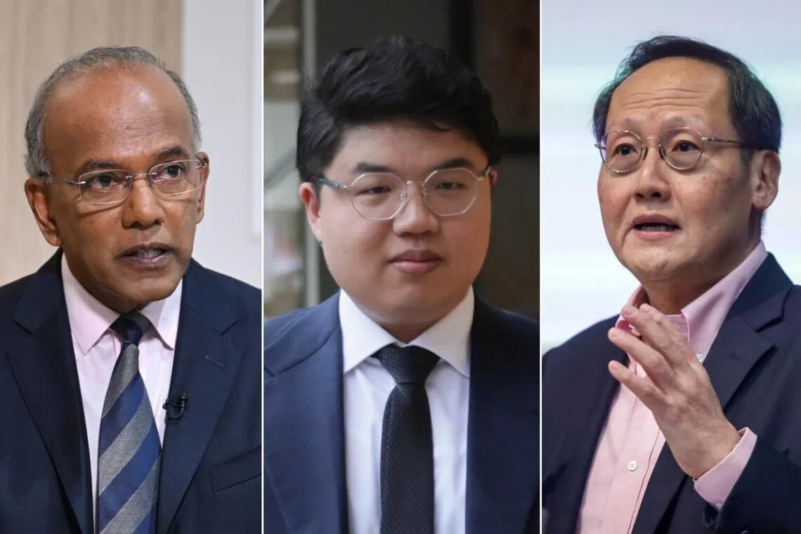Home Affairs Minister K. Shanmugam (left) and Manpower Minister Tan See Leng (right) had sued Bloomberg and its reporter Low De Wei over a December 2024 article on GCB transactions in Singapore.