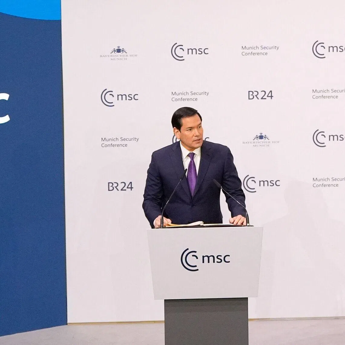 US Secretary of State Marco Rubio gives a speech during the 62nd Munich Security Conference in Munich, Germany, on Feb 14.
