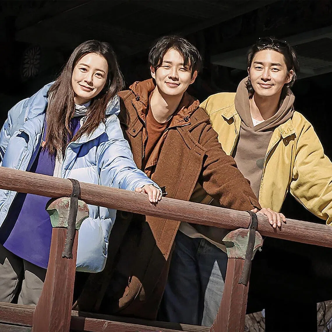 South Korean variety series Unplanned Trip: Limited Edition, starring (from left) Jung Yu-mi, Choi Woo-shik and Park Seo-joon.