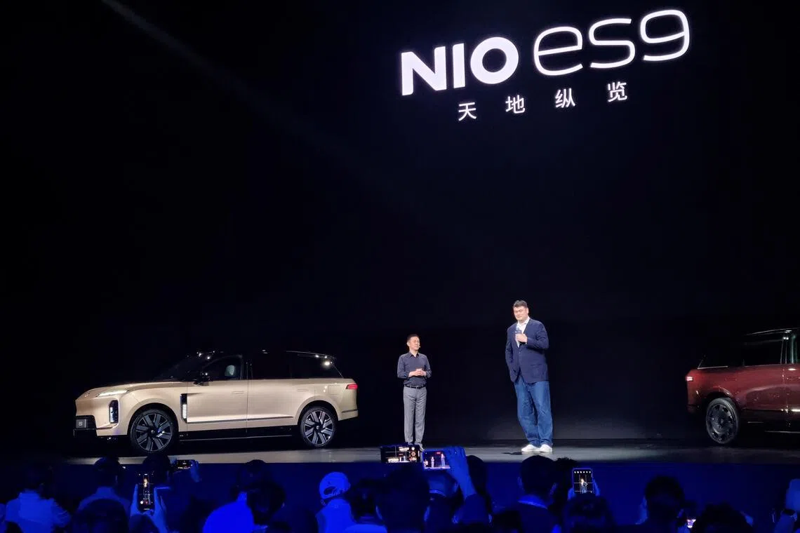 At 5.4 metres long, the SUV has fully-reclining seats and a spacious interior that Nio demonstrated by having 2.3m-tall basketball star Yao Ming sit inside the car comfortably.