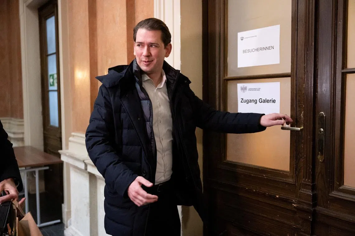 Austrian former-Chancellor Sebastian Kurz arrives at the perjury trial in Vienna, Austria, January 10, 2024. REUTERS/Elisabeth Mandl/File Photo