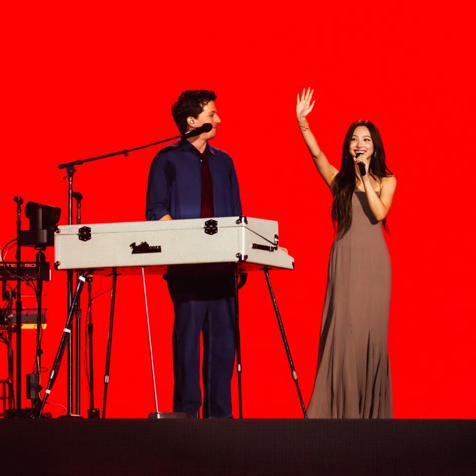 Twice member Nayeon performing We Don’t Talk Anymore with Charlie Puth during his Whatever’s Clever! tour at Goyang Stadium on Oct 11.