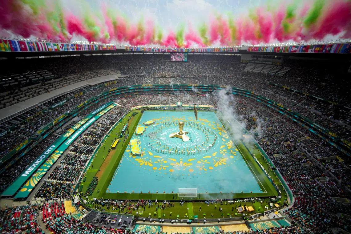 Soccer Football - FIFA World Cup 2026 - Group A - Mexico v South Africa - Estadio Azteca, Mexico City, Mexico - June 11, 2026 General view during the opening ceremony before the match REUTERS/Kai Pfaffenbach