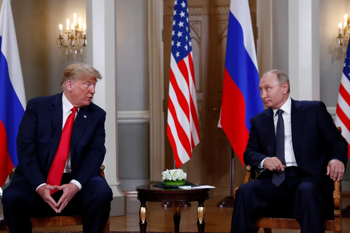 U.S. President Donald Trump meets with Russia's President Vladimir Putin in Helsinki, Finland, July 16, 2018. REUTERS/Kevin Lamarque