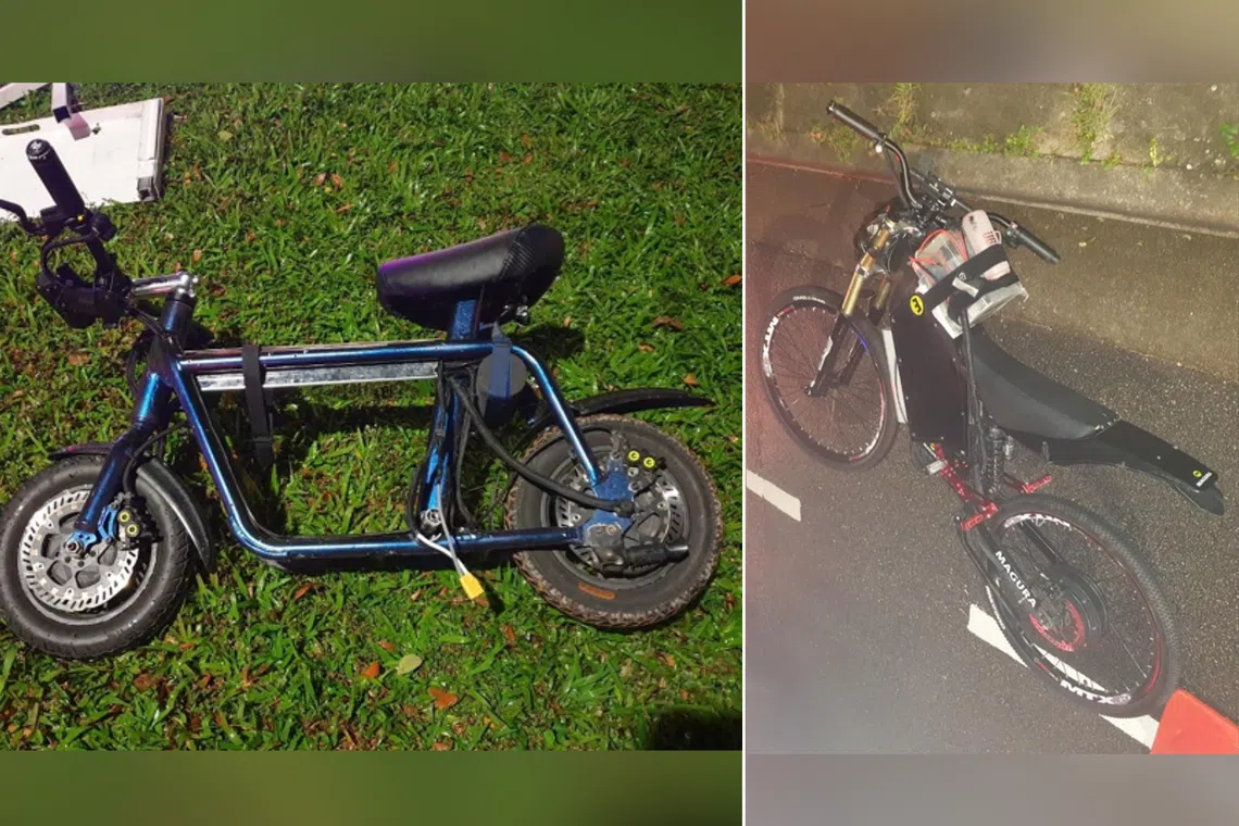 The vehicles used by the 15-year-old and 16-year-old teenagers were both unregistered.