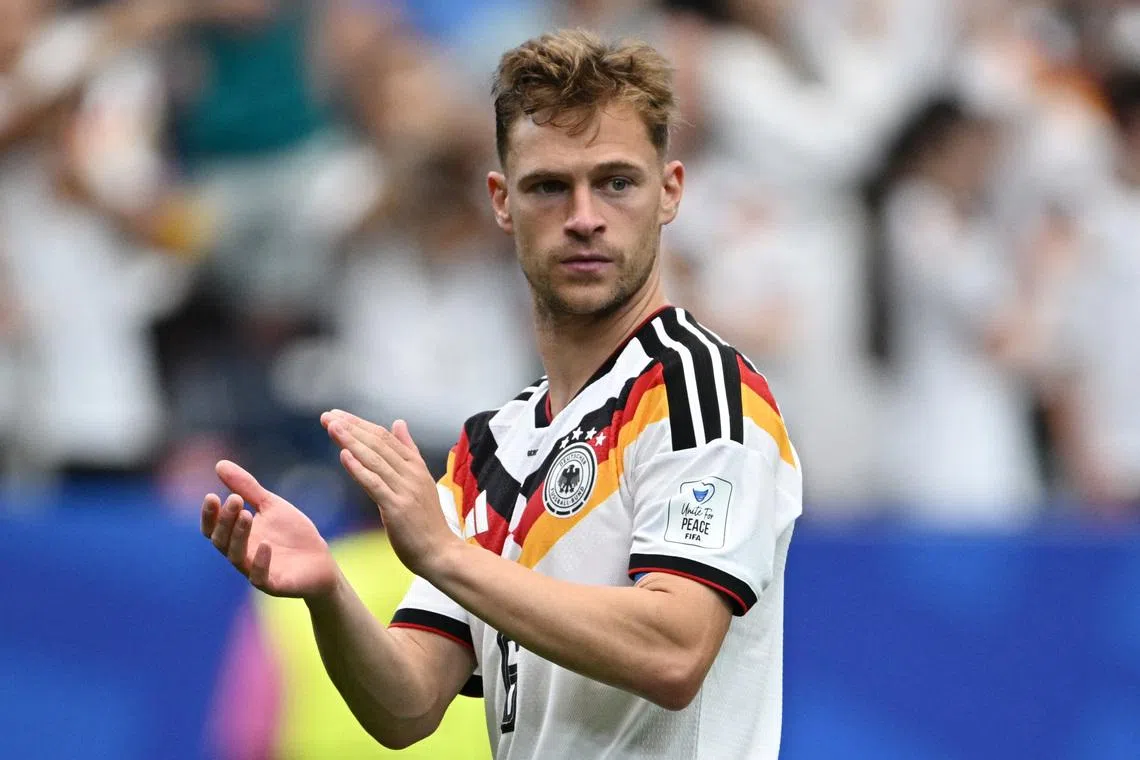 Soccer Football - FIFA World Cup 2026 - Group E - Germany v Curacao - Houston Stadium, Houston, Texas, U.S. - June 14, 2026 Germany's Joshua Kimmich applauds fans after the match REUTERS/Annegret Hilse