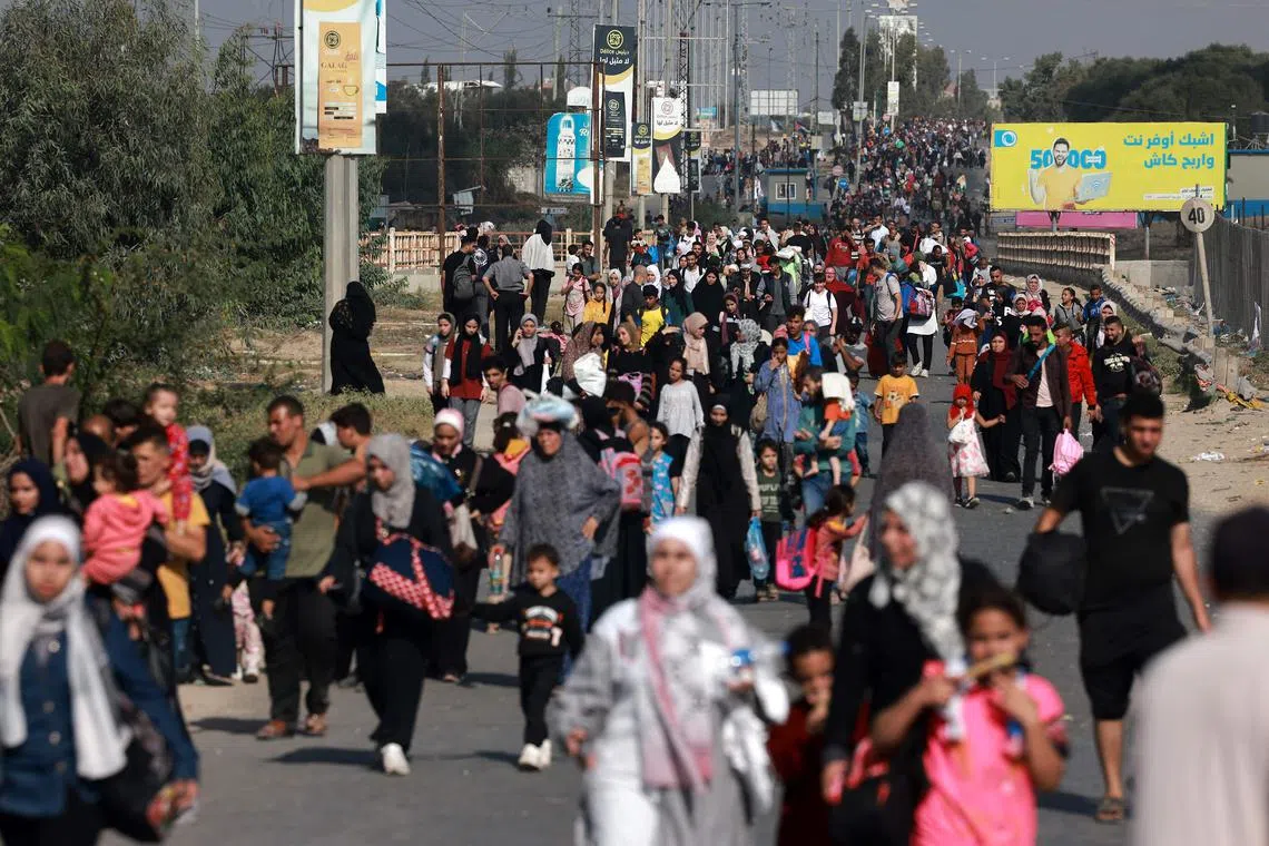 Palestinians flee Gaza City and other parts of northern Gaza.