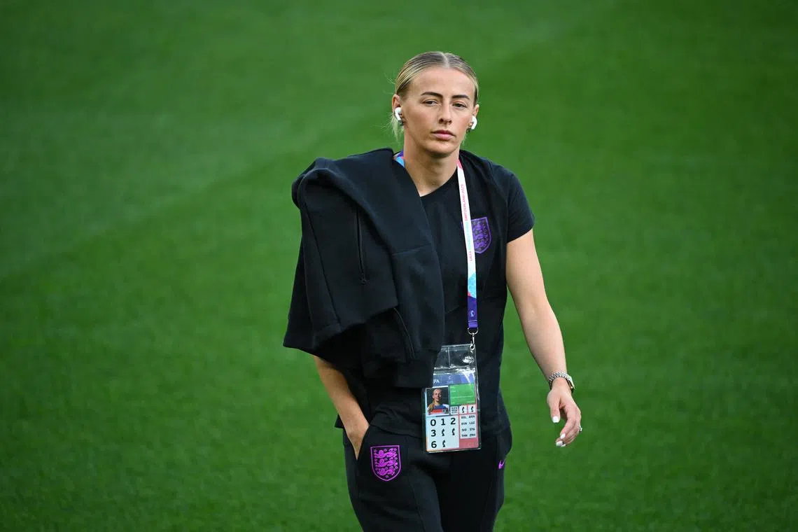FILE PHOTO: Soccer Football - UEFA Women's Euro 2025 - Group D - England v Wales - Arena St. Gallen, St. Gallen, Switzerland - July 13, 2025 England's Chloe Kelly on the pitch before the match REUTERS/Annegret Hilse/File Photo