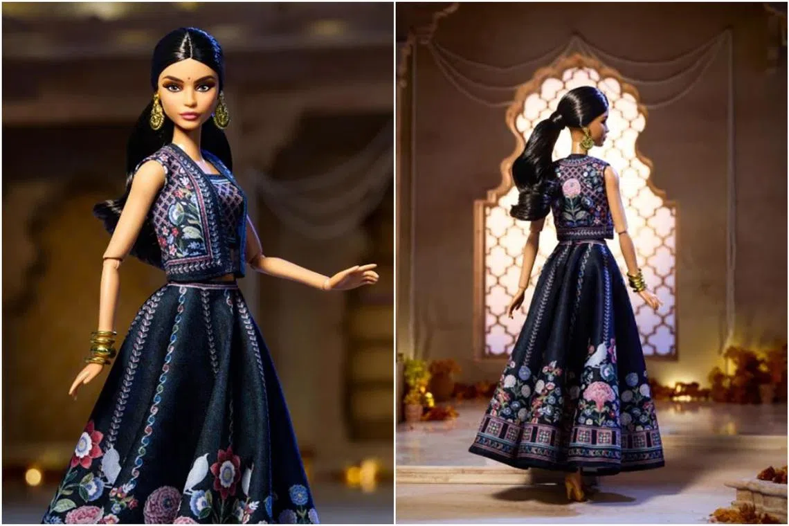 The Diwali Barbie is dressed in traditional Indian wear.