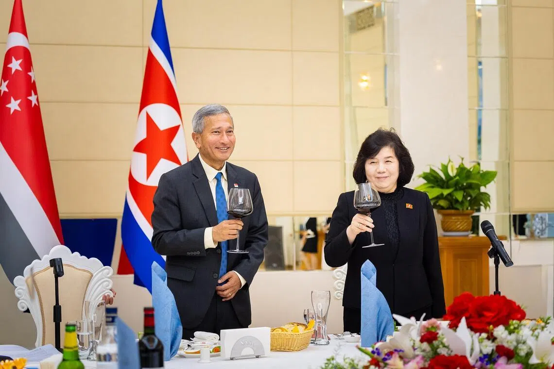 Foreign Minister Vivian Balakrishnan and his North Korean counterpart Choe Son Hui reaffirmed the longstanding cordial and friendly relations between both countries.