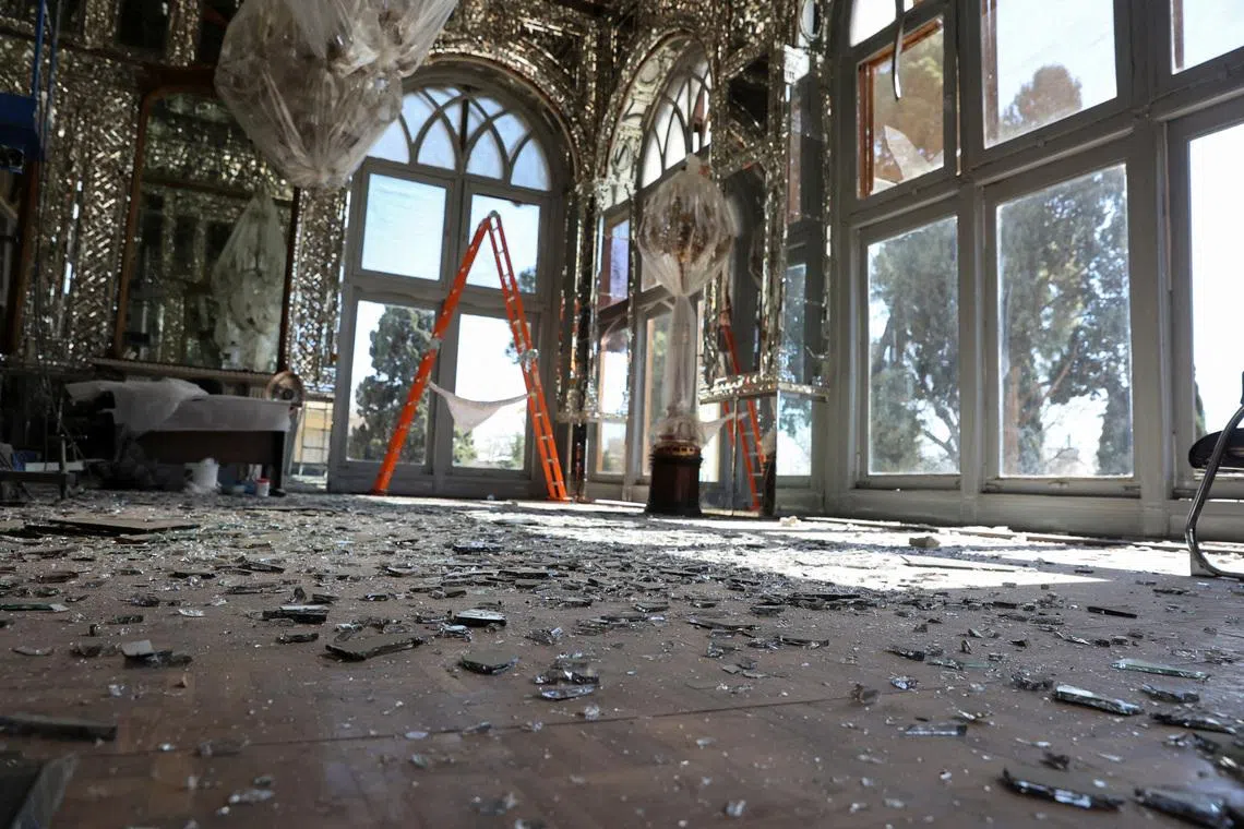 FILE PHOTO: Debris at the historical monument Golestan Palace after it was damaged in an Israeli and U.S. strike, amid the U.S.-Israeli conflict with Iran, in Tehran, Iran, March 3, 2026. Majid Asgaripour/WANA (West Asia News Agency) via REUTERS/File Photo
