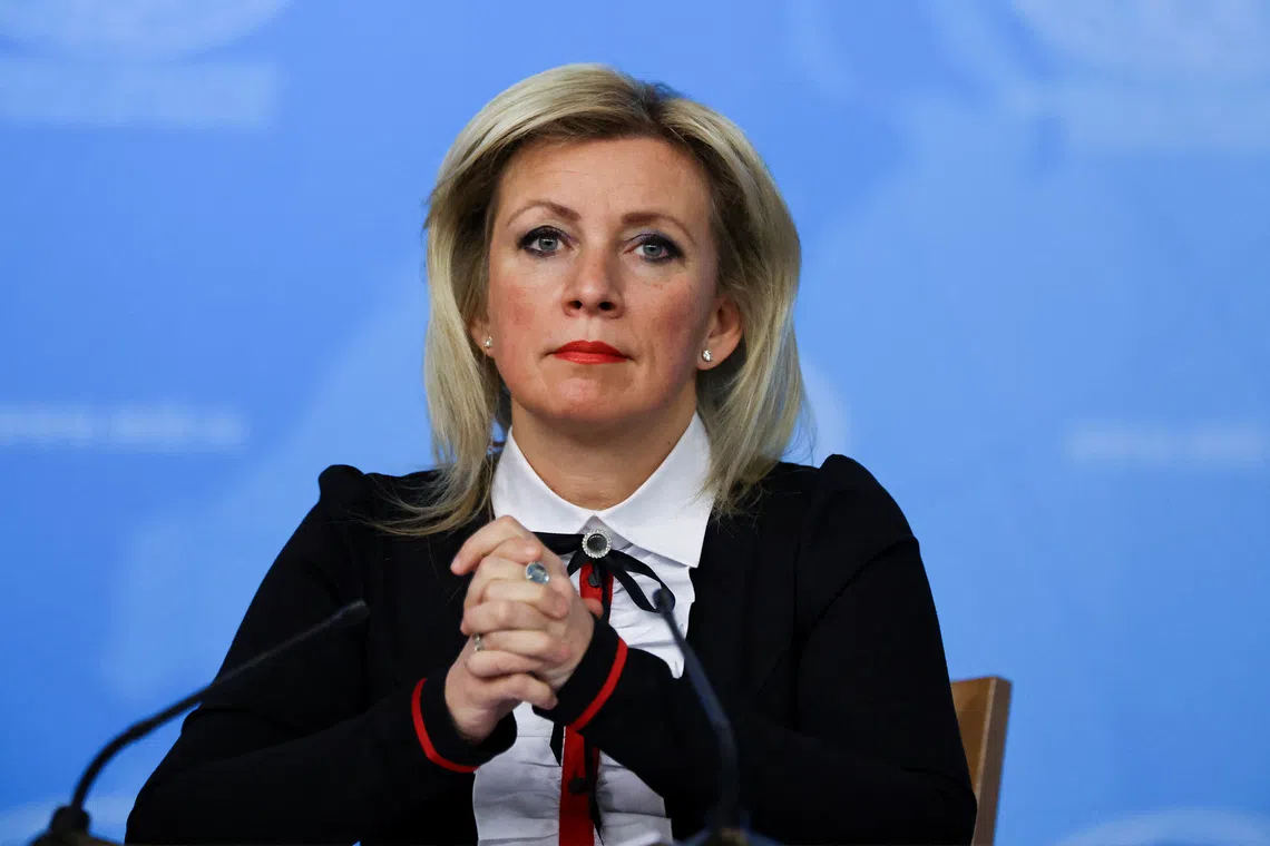 Spokesperson of Russia's Foreign Ministry Maria Zakharova attends the annual press conference held by Foreign Minister Sergei Lavrov in Moscow, Russia, January 14, 2025. REUTERS/Evgenia Novozhenina