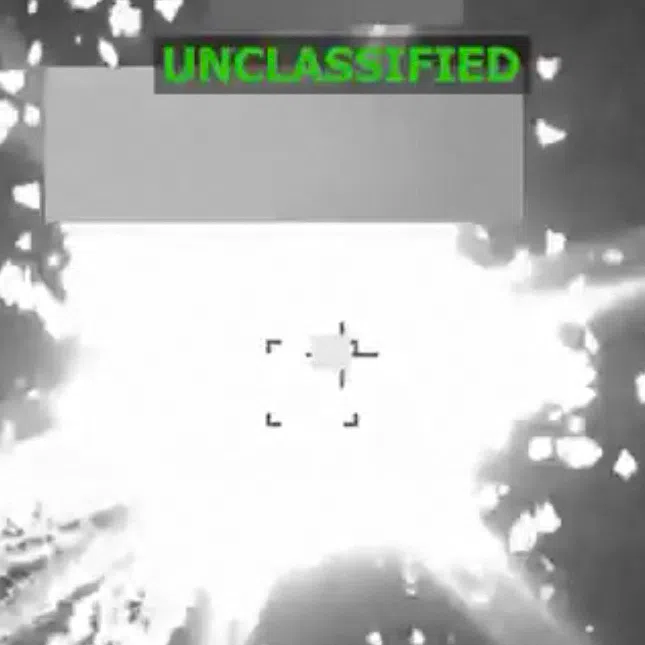 A screengrab from a video posted by Pentagon chief Pete Hegseth on Nov 6 showing the strike.