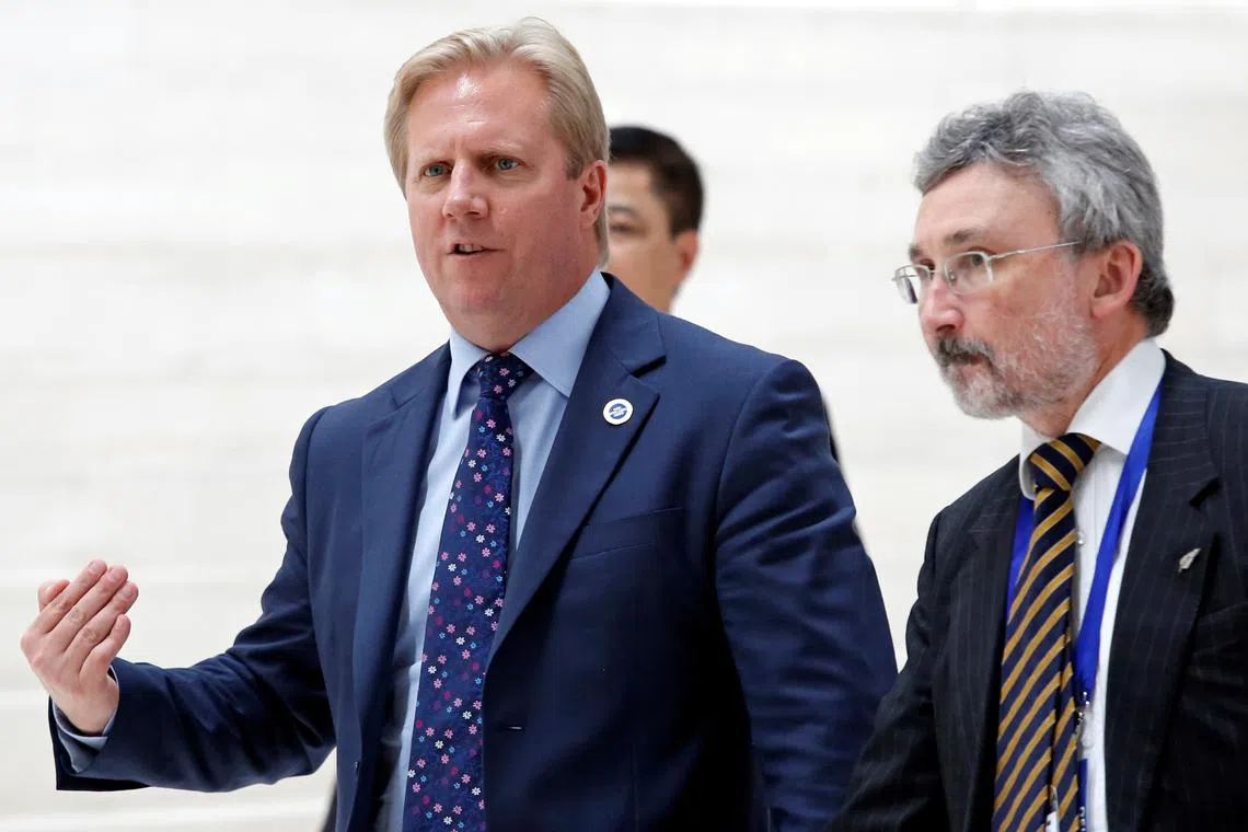 New Zealand's Trade Minister Todd McClay (L) enters a talk during the 3rd Intersessional Regional Comprehensive Economic Partnership (RCEP) Ministerial Meeting in Hanoi, Vietnam May 22, 2017. REUTERS/Kham/File Photo