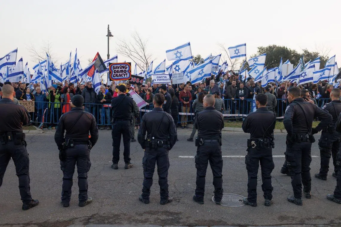 Israelis took to the streets of Jerusalem on Monday to protest Prime Minister Benjamin Netanyahu's proposed judicial reforms. The proposal would make it easier for the state to appoint judges and limit the Supreme Court’s authority to strike down legislation. 