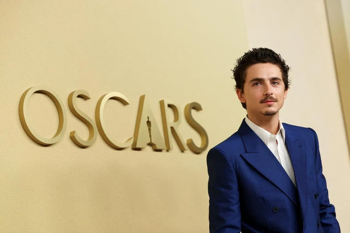 Timothee Chalamet, Oscar nominee for Best Actor for Marty Supreme, attends the Oscars Nominees Luncheon in Beverly Hills, California, US on Feb 10, 2026. 