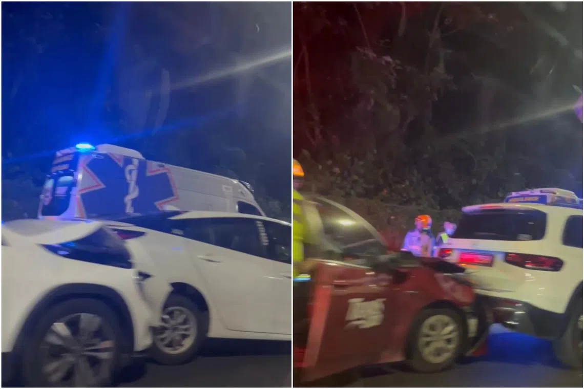 The accident occurred along PIE towards Tuas, before the BKE exit, said SCDF. 