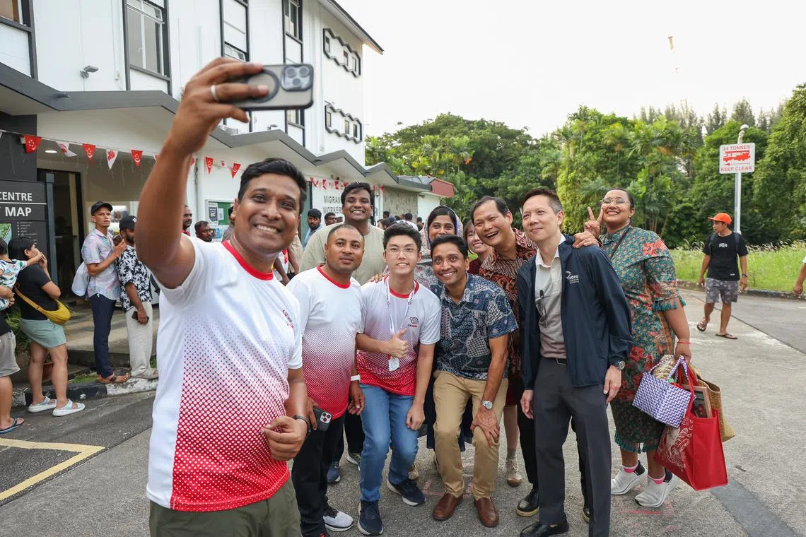 Minister of State for Manpower Dinesh Vasu Dash (front row, fourth from left) at Racial Harmony Day celebrations at Sembawang Recreation Centre on July 20.