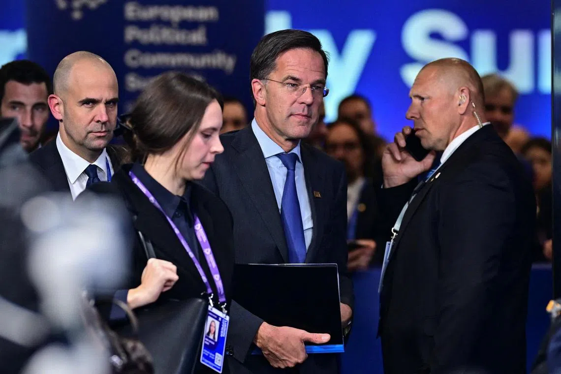 Nato Secretary-General Mark Rutte attending the European Political Community Summit, in Budapest, Hungary, on Nov 7.