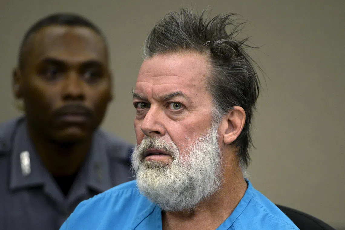 Robert Lewis Dear, 57, accused of shooting three people to death and wounding nine others at a Planned Parenthood clinic in Colorado last month, attends his hearing to face 179 counts of various criminal charges at an El Paso County court in Colorado Springs, Colorado December 9, 2015. REUTERS/Andy Cross/Pool