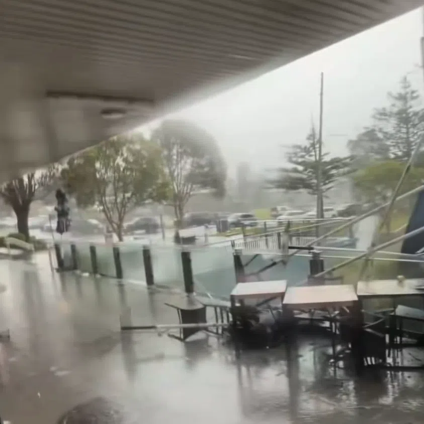 Videos shared on social media showed the twister sweeping through a suburban neighbourhood.