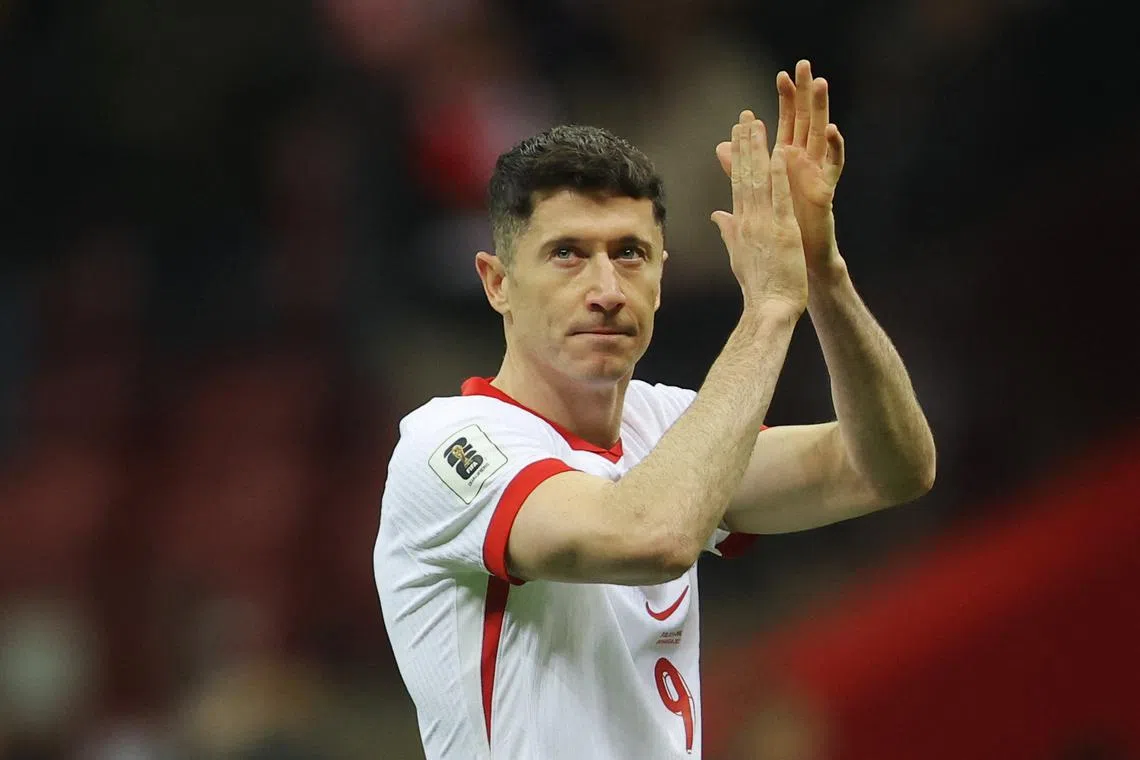 FILE PHOTO: Soccer Football - World Cup - European Qualifiers - Group G - Poland v Malta - Stadion Narodowy, Warsaw, Poland - March 24, 2025 Poland's Robert Lewandowski celebrates after the match REUTERS/Kacper Pempel/File Photo